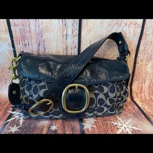 Coach Bleeker Denim Blue Patent Leather Handbag